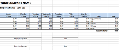 excel time sheet template